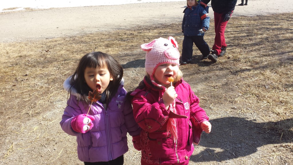 Aly and Char eating candy