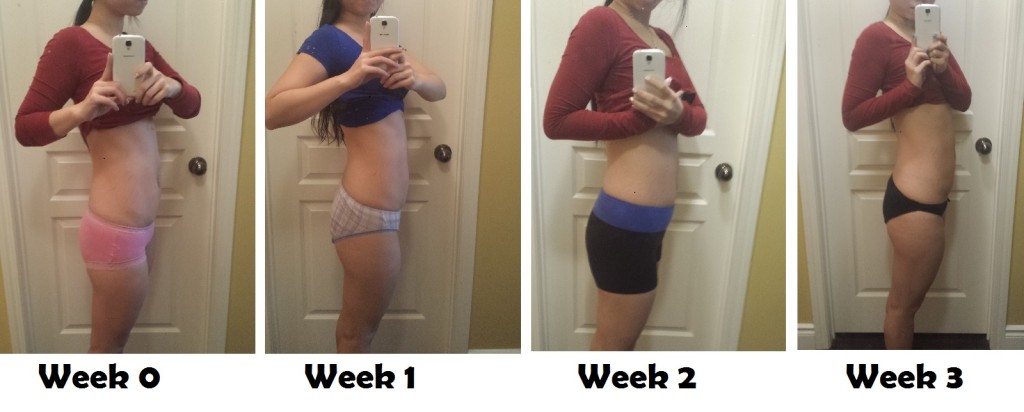 progress pic from week 0 to week 3